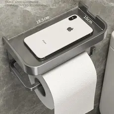 Suporte Papel Higiênico Premium Apoio Para Celular de Banheiro Fixo na Parede Sem Furos FAST