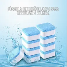 KIT Pastilhas para Limpeza de Máquinas de Lavar Roupas Efervescentes Multifuncional Máquinas de Lavar FAST
