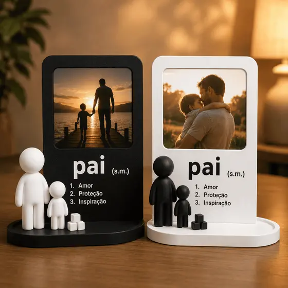 Porta Retrato Dia dos Pais Com Foto Presente Para Pai Decoração Porta Foto 15x15  Premium
