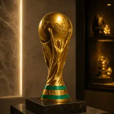 Taça Copa do Mundo 2026 Dourada 18cm e 30cm e 37cm Réplica Troféu FIFA Decoração Futebol Premium