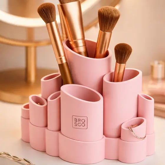 Organizador de Maquiagem Porta Pincéis Cosméticos Profissional Bancada Penteadeira
