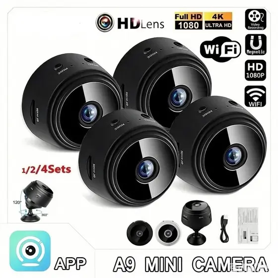 Câmeras A9 HD Mini com visão noturna Wifi Câmera 1080P Vigilância