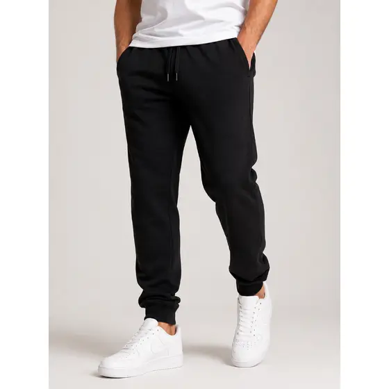 Calça de Moletom Jogger Masculina Flanelada com Bolso e Cordão