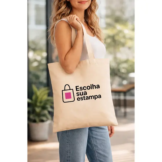 Ecobags Personalizadas • Escolha Sua Estampa • Logo ou Arte Própria •  Algodão Reutilizável 38x40