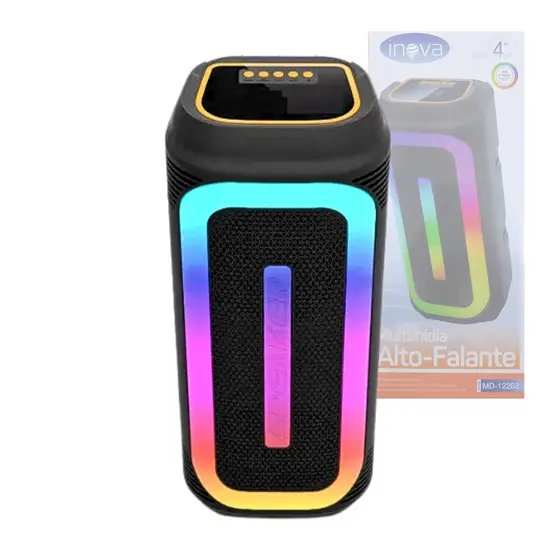 Caixa de Som Multimídia Alto-Falante LED RGB 20W
