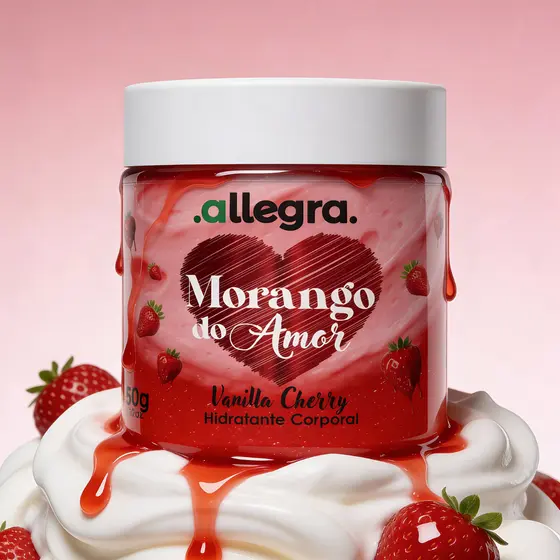 Creme Hidratante Corporal Allegra Morango do Amor Vanilla Cherry 150g