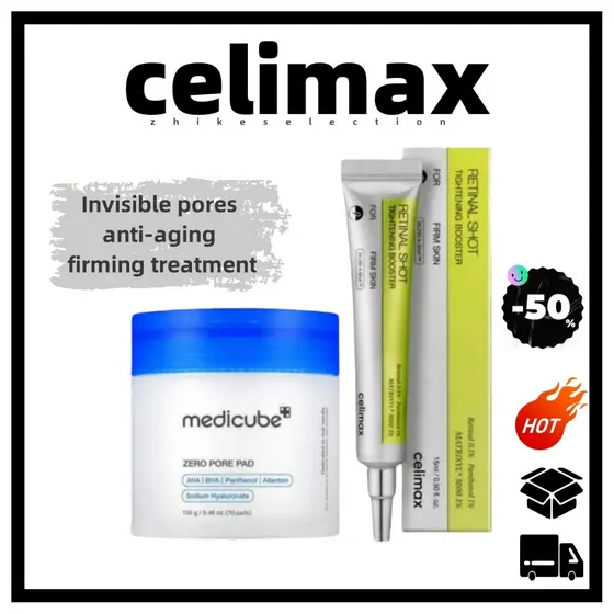 6.6celimax + medicube Vita A Firming Enhancer Serum + First Zero Pore Patch | Esfoliação Reduz Secreção Do Sebo Encolhe