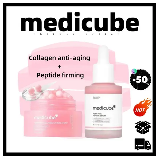 Soro Peptídico Medicube De 5.5 Polegadas + Creme Reafirmante De Cápsula De Colágeno | Manutenção E Reparo , Vermelhidão