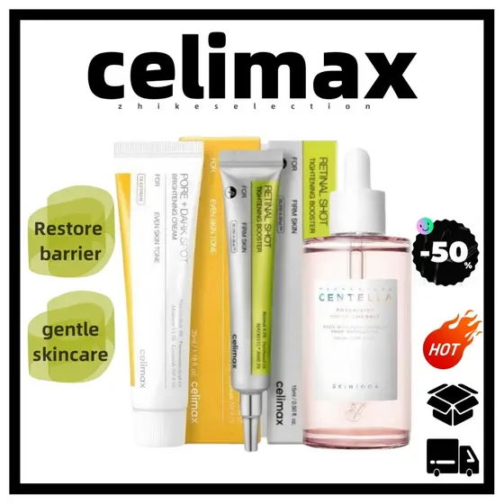 5.5 Creme Iluminador De Poroscelimax À Prova De Óleo + Booster De Retinol + Ampola Iluminadora SKIN1004 Centella | Cuida