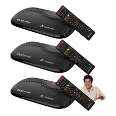 Kit 3 Receptor Digital Vivensis Vx10 Tv Hd Sathd  Preto Regionalizado