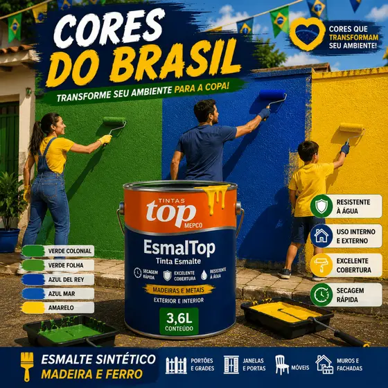 Transforme Sua Casa Para A Copa - Esmalte Sintético Cores Do Brasil 3,6L