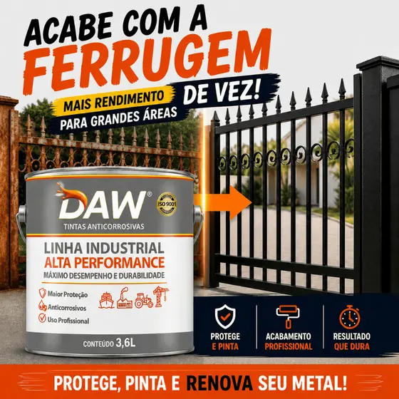 Esmalte Para Ferrugem 3,6L – Direto no Metal com Proteção Imediata