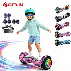 7" Hoverboard Elétrico Bivolt Infantil & Adulto Bluetooth LEDs Coloridos Autonomia15km Com equipamento de proteção