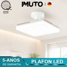 Luminária Led Quadrada Sobrepor Plafon De Teto Branco Frio 6500K Bivolt Para Sala Quarto Cozinha