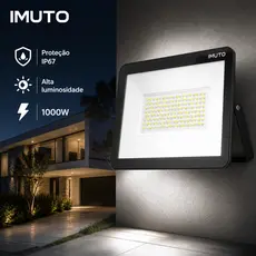 IMUTO Kit 2 Refletor Led 100w Holofote Bivolt Prova D'água Branco Frio Luz Intensa Forte Quintal