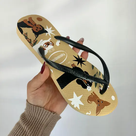 Chinelo Feminino Havaianas Slim Pets Cachorros e Gatos