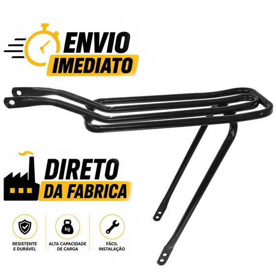 Bagageiro RETO Garupeira Garupa Bicicleta Articulado 20 A 26