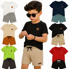 Kit Conjunto Infantil Masculino Liso do 2 ao 12 Sortido | Kit Roupa Infantil Menino | Conjunto Infantil Menino Verão
