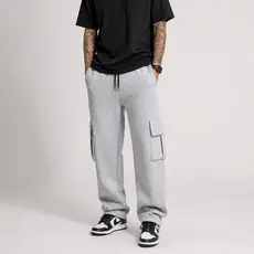 Calça Cargo Baggy de Moletom Unissex Premium Streetwear 5 Bolsos Masculino - Feminino