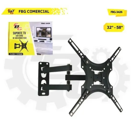 Suporte Articulado de Parede para TV, Ajuste Livre Adequado Para TVs de 14 a 58 Polegadas Suporta Até 50kg