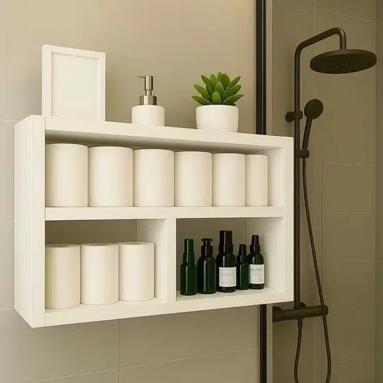 Nicho Retangular com Divisória MDF Branco