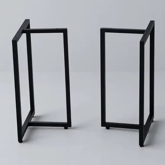 2 Pés de Mesa Estilo Industrial Moderna Aço Reforçado Tampo Madeira, Vidro, Marmore