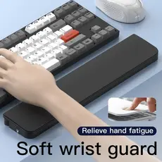Apoio de pulso ergonômico preto com kit limpeza 22 em 1, base antiderrapante, para trabalho/jogos