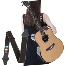 Alça para guitarra/baixo com bolso para palhetas – conforto e praticidade no palco