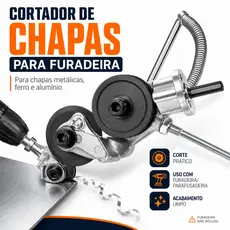 Adaptador De Corte Para Parafusadeira Furadeira Cortar Chapa Calhas Metal Alumínio Conector Com Acessório