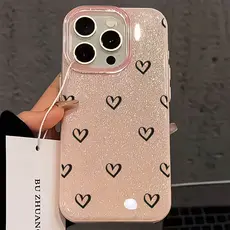 Amor Capa Coração Capinha Para Samsung Galaxy A16 S25 S26 A03 A05 A15 A17 A32 A34 A36 A56 S20 S21 S23 S34 FE ULTRA Shimm