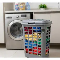 Cesto Telado Com Tampa 28 Litros Organizador De Roupas Casa Lavanderia ENVIO IMEDIATO