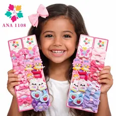 ANA 1108 Kit 24 Pcs de prendedor Infantil elastico+bico de pato desenho -modelo aleatório-Rich