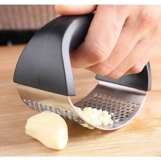 espremedor Amassador Triturador De Alho Inox Manual Cozinha-RicH
