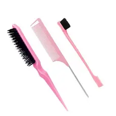 Conjunto De Escova De Cabelo 3 Peças Com Pente De Cauda De Mouse-Adição Perfeita À Rotina De Cuidados O