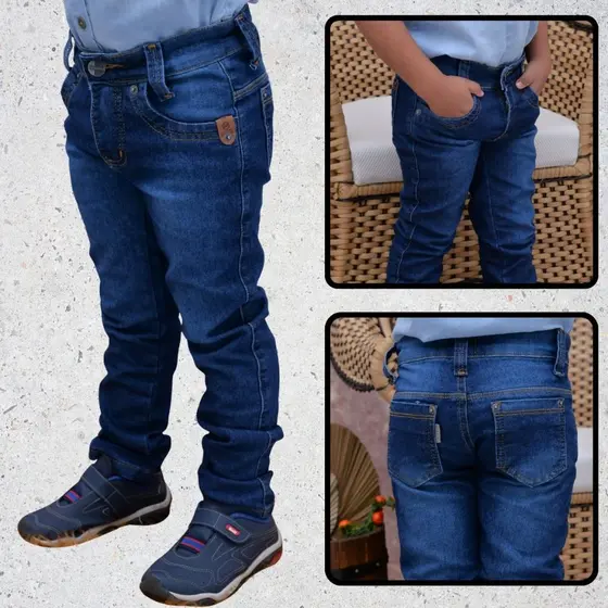 Calça Jeans Kids Masculina Infantil e Juvenil com Lycra e Regulagem 10 12  ao 14 Anos  PREMIUM