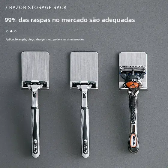 Suporte de Aço Inox para Gillette - Prestobarba Lamina com Fita 3M