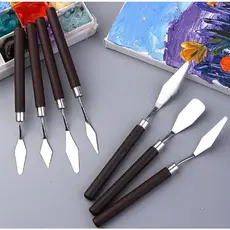 7 pcs Conjunto Ferramentas de Desenho - Faca Pintura a Óleo Aço Inoxidável e Espátula Artista