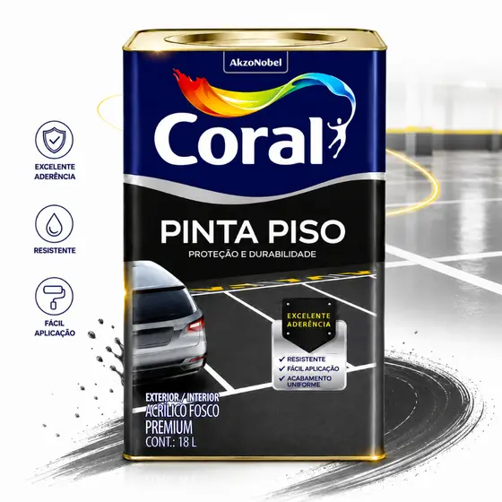Tinta Coral Pinta Piso Acrílica 18 Litros