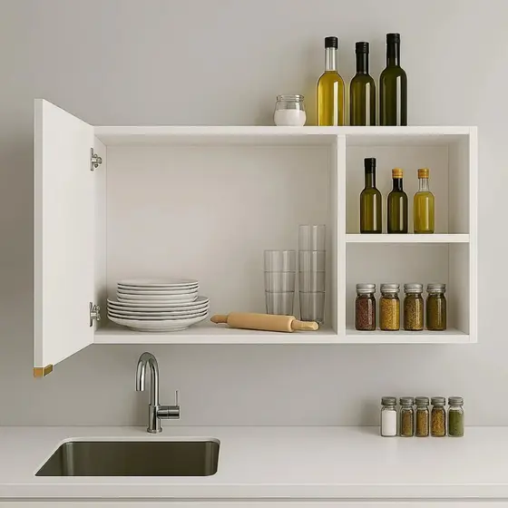 Armário De Cozinha Multiuso Aéreo C/ Nicho Moderno