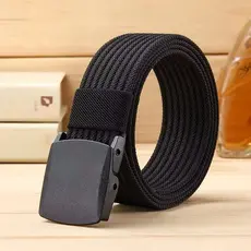 Moda Cinto Masculino Ajustável | Cinto Largo Nylon Fivela de Plástico | Acessórios Femininos Versáteis | Entrega Rápida