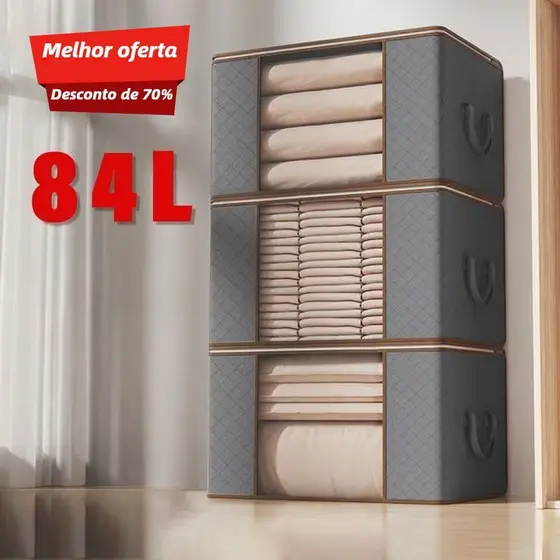 Caixa-saco de armazenamento Home Organizers Wardrobe Organizers tampa externa multifunciona anti-poeira e anti-insetos.