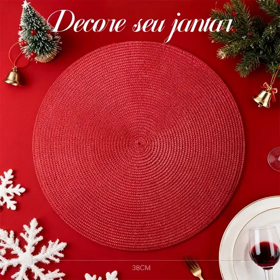 Jogo Americano Souplast Redondo Jantar Mesa Posta Cozinha 38cm,Decoração Mesa Jantar Romântico