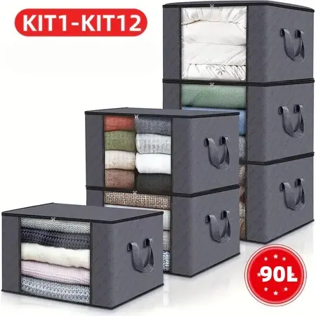 40L/90L Caixa Saco Organizador Grande Edredom Cobertor Casaco Guarda Roupa Home Organizers Wardrobe Organizers