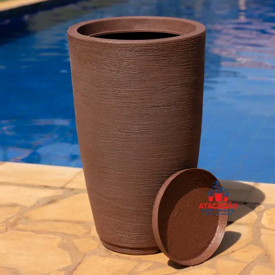 Vaso Para Plantas Polietileno Jardim Sala Area Interna e Externa Cone Bojo COM PRATO