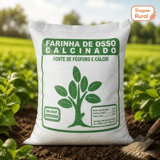 1kg Adubo Farinha de Osso Calcinada Fertilizante para Rosas, Flores, Samambaias, Orquídeas, Hortas e Frutíferas