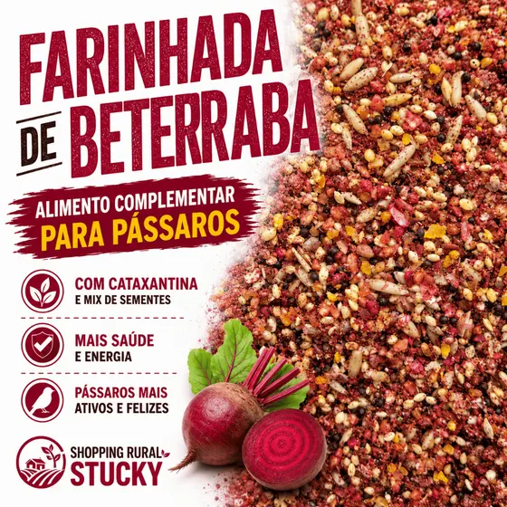 Vitamina Beterraba Com Cataxantina 1% E Mix De Sementes Para Pássaros | Suplemento Natural – Canário Pintassilgo Coleiro