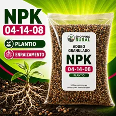 Adubo NPK 04-14-08 Premium para Crescimento, Floração e Frutificação de Plantas, Hortas e Frutíferas