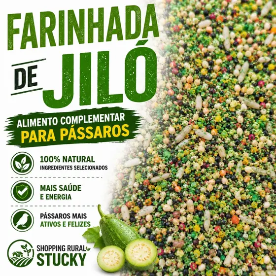 Vitamina Jiló Com Mix De Sementes Para Pássaros | Suplemento Natural – Canário Pintassilgo Coleiro Trinca Ferro Curió