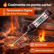 Termômetro Culinário Digita Tipo Espeto Alimentos Cozinha Churrasco Forno Carne Frango Óleo Assados
