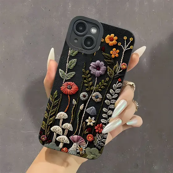 Capinha Capa De Silicone Anti-impacto Para IPhone 18 7 8 X Xs XR 11 12 13 14 15 16 17 Air Plus Pro Max Retro Flor Caso